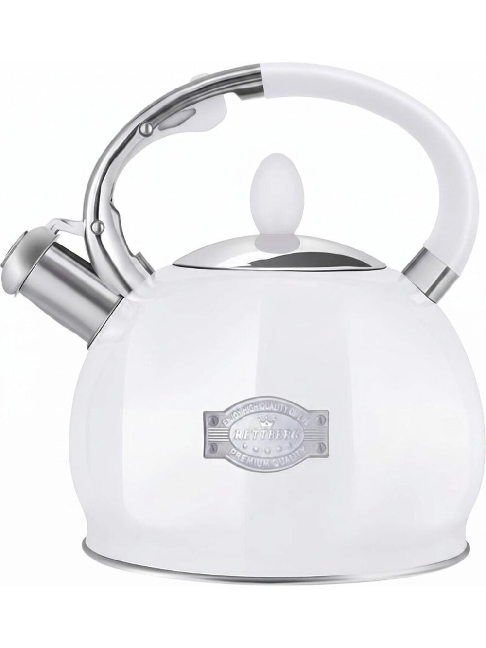 White Whistling 2.64QuartT Stainless Steel with Cool Touch Handle Tea kettles